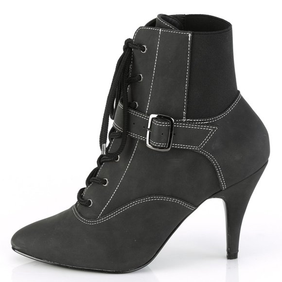 Transgender Pointed Toe Lace Up High Heel Ankle Boots - Picture 1 of 5